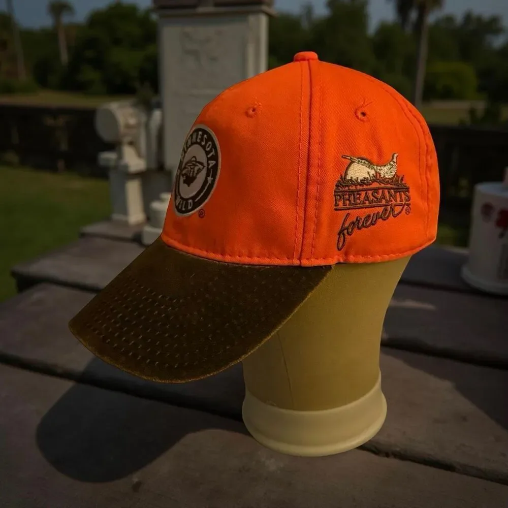 Minnesota Wild Hat Cap Strap Back Orange Blaze NHL Hockey Hunting Pheasants Hat